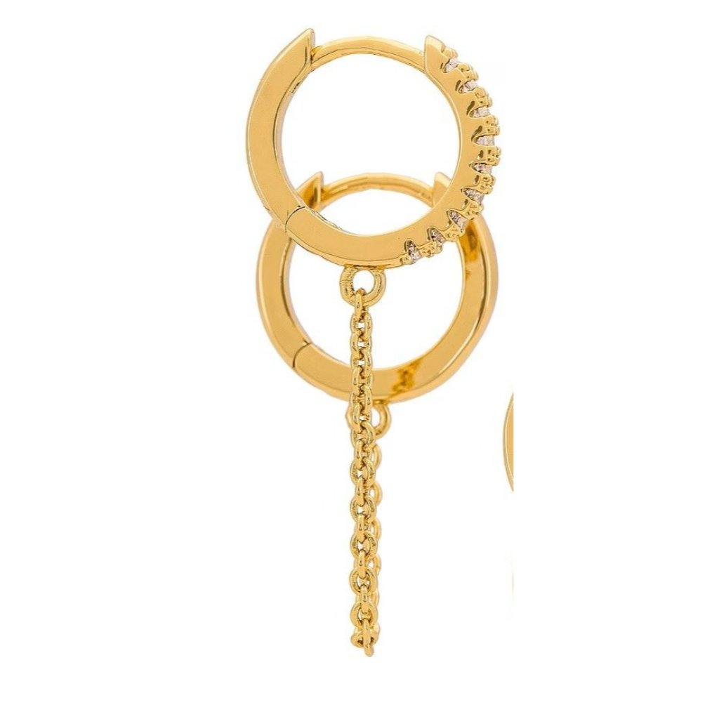 Miranda Frye Elliot Double Hoop Single Earrings In Gold Womens Chain — image 3 of 7